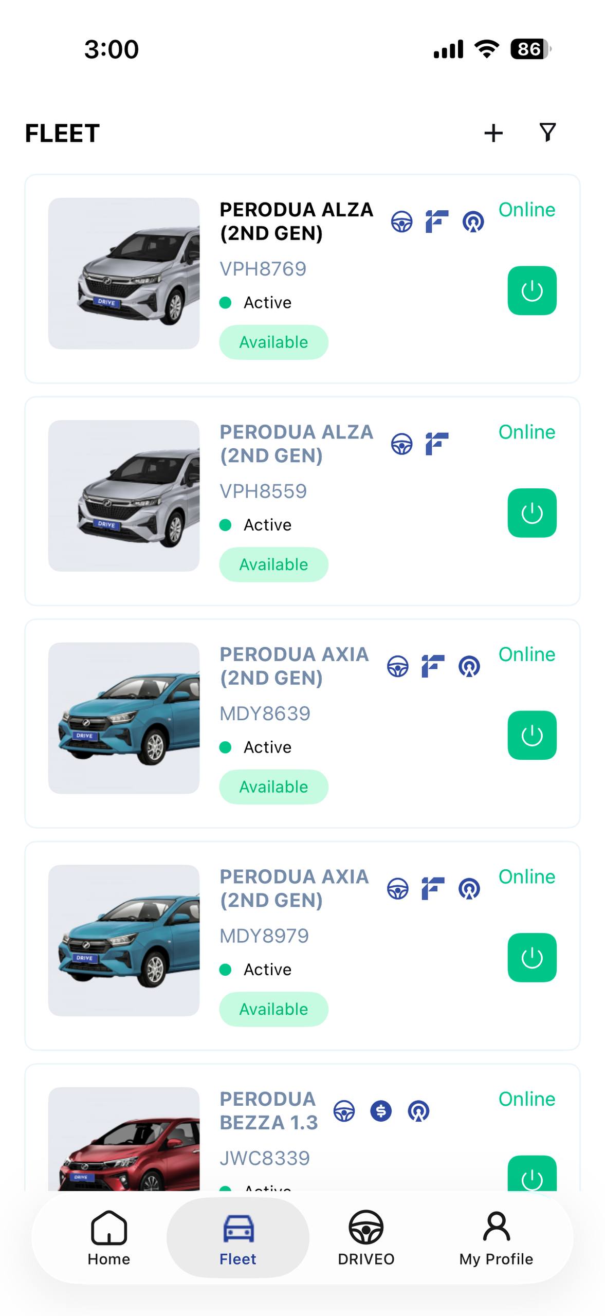 Driveo fleet management mobile